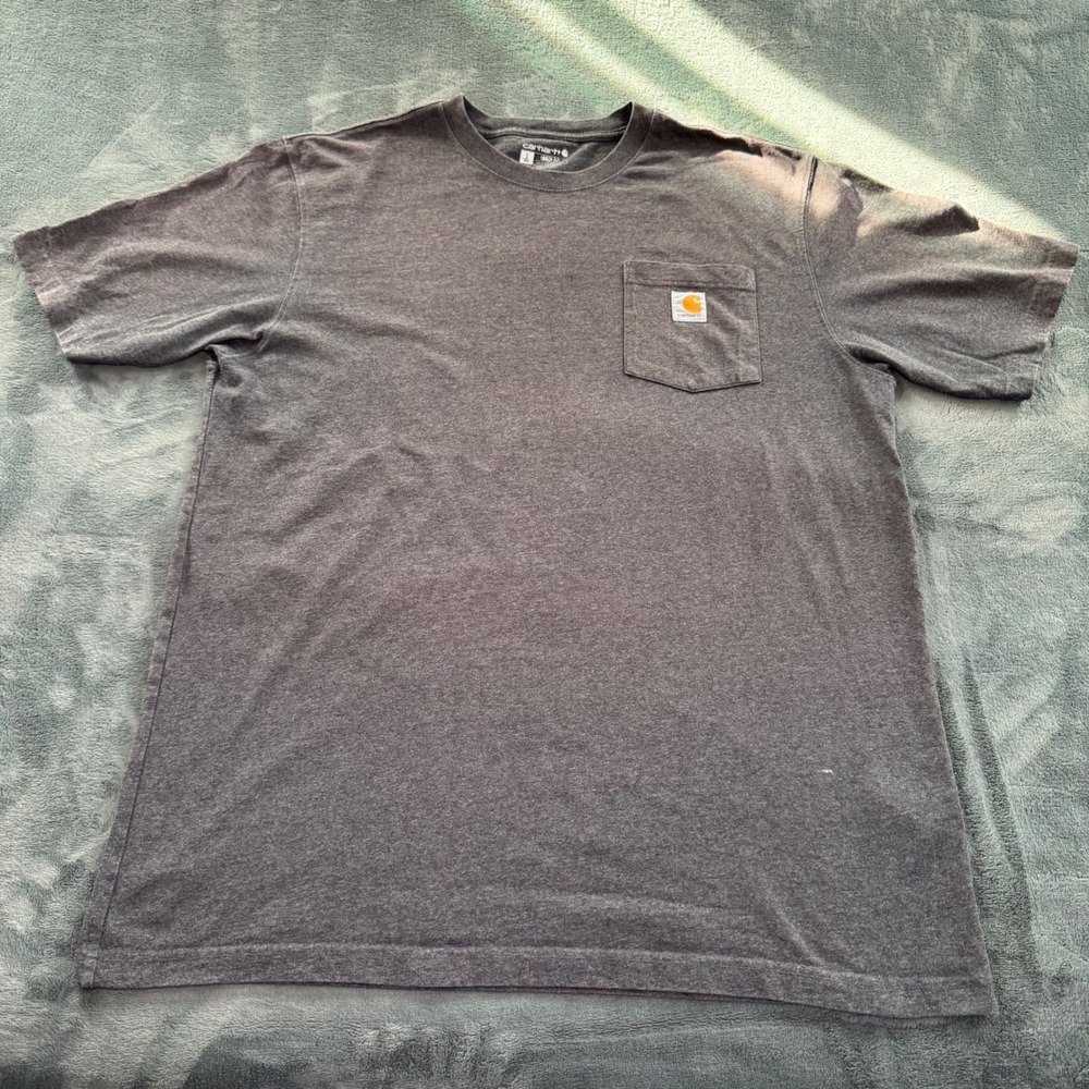 Carhartt Men's Short Sleeve Pocket T-Shirt Heather Gray Size Large Tall Shirt